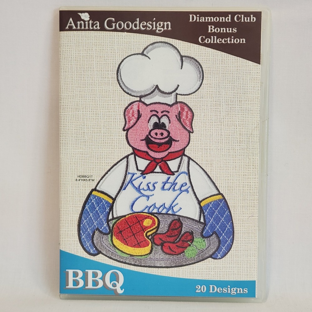 Anita‎ Goodesign BBQ Diamond Club Bonus Collection 20 Embroidery Designs CD